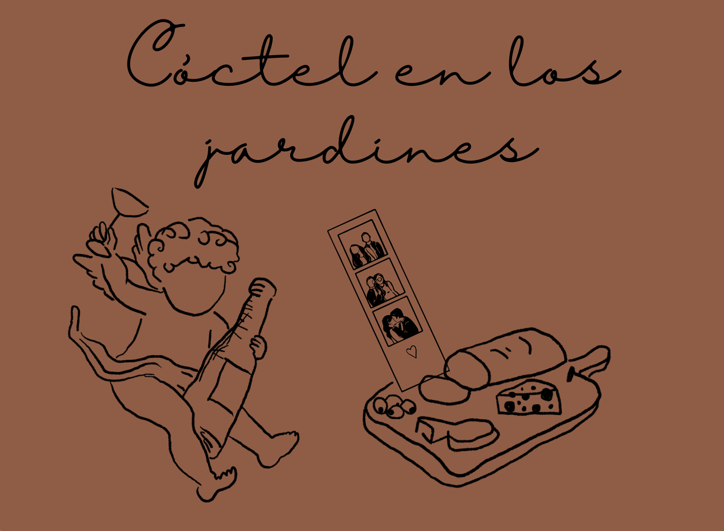 Ilustración del cóctel en los jardines